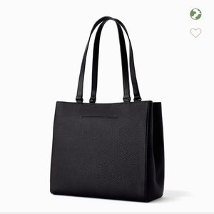 Dagne Dover: Black leather Allyn tote medium